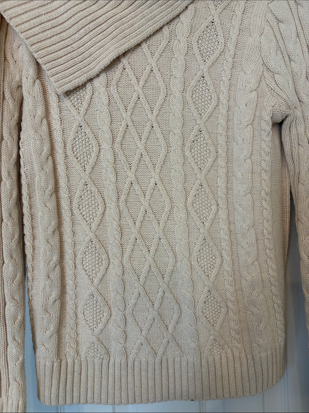 Jeanne Pierre cable knit fold over cowl sweater - Picture 3 of 4